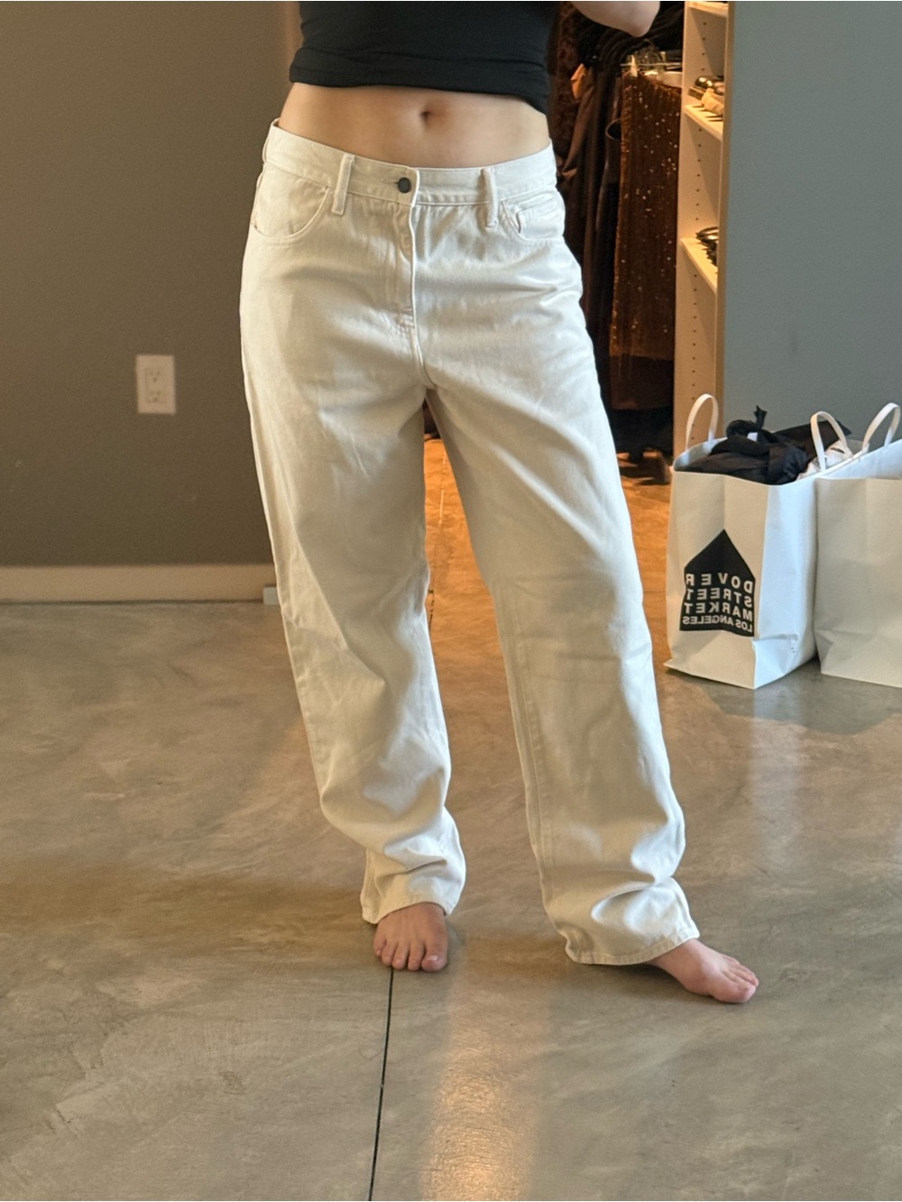 Uniqlo White Women's Boot Cut Jeans